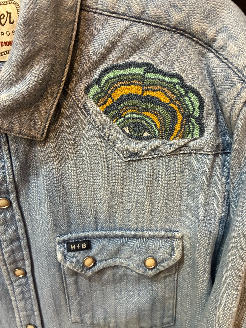 Howler Bros x Ft. Lonesome - Dust up Denim Fungi Mutation  NEW - MEDIUM- NWT - Picture 4 of 15